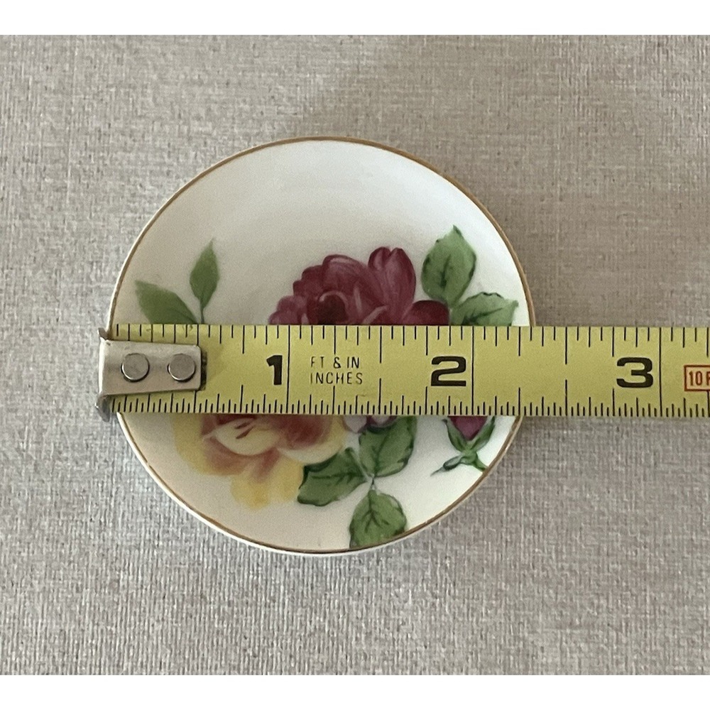 Vintage Napco Hand Painted Miniature Tea Cup w/Saucer Gold Trim - June Rose - Picture 8 of 10